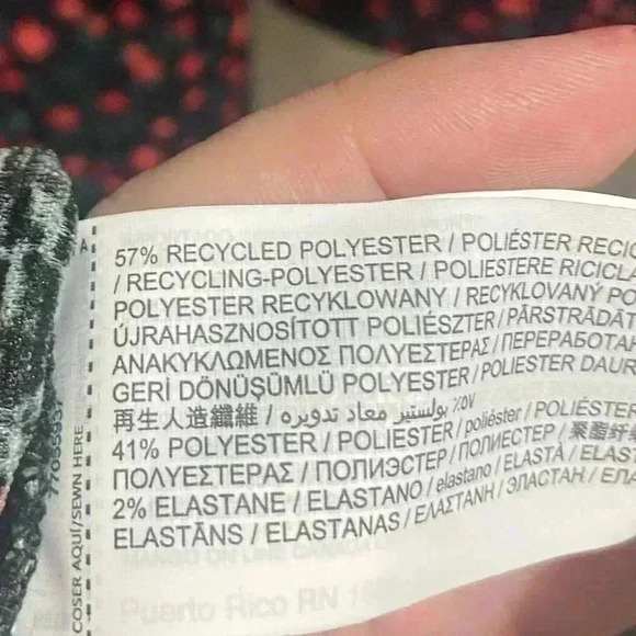 Mango Rose Pattern Ruffle Sleeve Dress Size Large - Picture 7 of 7